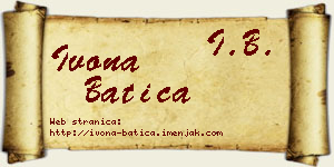Ivona Batica vizit kartica